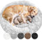 Wahre Tierliebe Hundebett Donut - Das Original - waschbar [L, 100cm, grau] Hundekissen, Hundekorb, Flauschiges Hundebett für große, mittelgroße & kleine Hunde