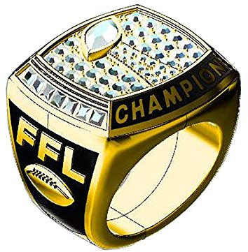 QYRKYP Herrenweinlese-Zubehör Ringgeschenk, Fantasie-Fußballmannschaftsmeisterschaft-Replikatring