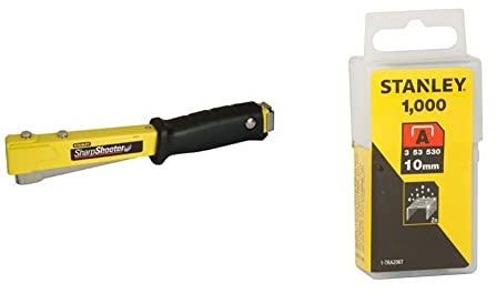 Stanley 6-Pht150 marteau Agrafeur Ht150C pour Agrafes de Type G - Utilisation Courante - Poids de Frappe optimal - Construction Robuste en métal & Agrafe 10 mm Type A Boîte 1000 pièces