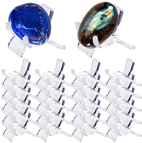 Prasacco 20 Stück Ausstellungsstand, Acryl Dreieck Display Halter Klar Kunststoff Display Kleine Sammlerstücke Displayhalter Kristall Display Ständer für die Präsentation von Geoden Rock Mineral Achat