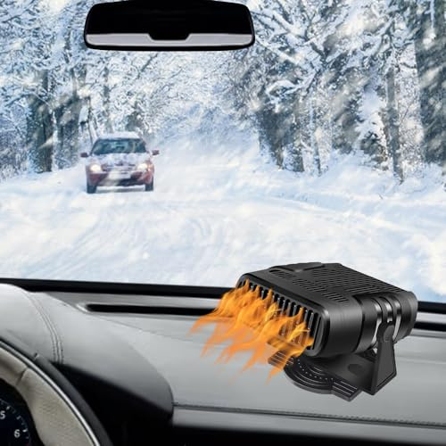 Tragbare Autoheizung, TOTMOX 12V 150W 10A Auto Heizlüfter Windschutzscheiben Defroster, Mini Fenster Heizung Frontscheibenheizung Scheibenentfroster, Standheizung Mit Zigarette, 360° Drehbar