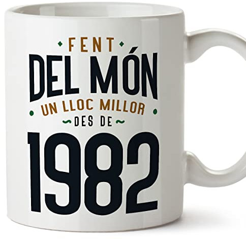 Mugffins Mug/Tasse Joyeux 1982 Anniversaire - Fent del Món un Lloc Millor - Cadeau Original pour Homme et Femme