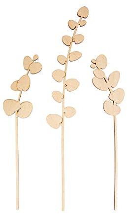 Rayher Holzstecker Eukalypthus, natur, 3 Stück, natur, 22 +30 cm, aus FSC zertifiziertem Birkenholz, Holzstecker zum Basteln und Dekorieren, Holzsteckmotive, 64527505