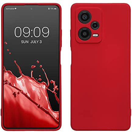 kwmobile Slim Case kompatibel mit Xiaomi Redmi Note 12 Pro+ 5G / Note 12 Pro Plus 5G Hülle - Handyhülle aus Silikon in Sweet Cherry