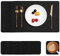 Myir JUN Tischsets Abwaschbar Leder und Untersetzer, Doppelseitigen Platzset 6er Set rutschfest Platzdeckchen Leder Kunstleder Tischset (Schwarz, 6er Set)