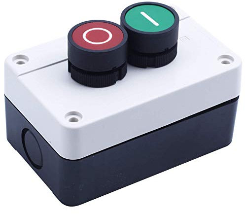 Duendhd Estación de interruptor de botón pulsador de CA 600 V 10 A, rojo y verde