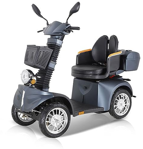 4 Räder 3-Gang Elektro-Mobilität, Mobilität Freizeit Reise Roller mit 800w hohe powermobility Scooter für Erwachsene, Long Range Power Extended Batterie mit verstellbarem Sitz und hinten Korb Rot