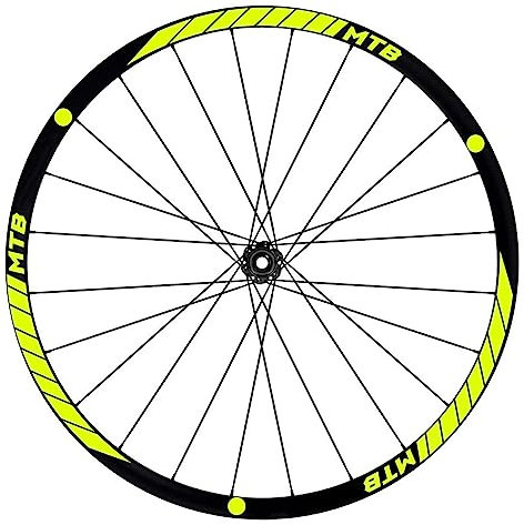 Kit adesivi completo per Cerchi Bici 26''-27,5''-28/29'' Pollici Ruota Bici MTB Bike Stickers qualità scegli colore MTB007 (28-29'' Pollici, 029 Giallo Fluo)