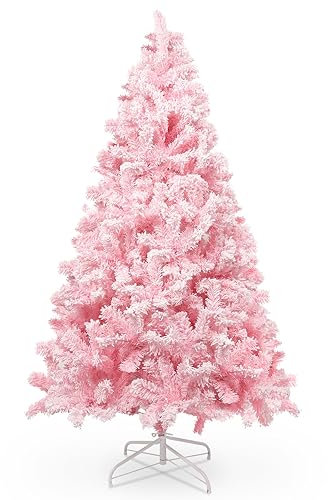 AGM Albero di Natale artificiale con 1200 punte di rami, 2,1 m, innevato, per decorazioni natalizie