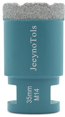 JeeynoTols Punte diamantate 35mm- fresa diamantata gres porcellanato per piastrelle Sega per fori in piastrelle in ceramica di porcellana granito marmo con filettatura M14