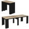 IDMarket - Table Console Extensible Orlando 10 Personnes 235 cm Bois Noir et façon hêtre