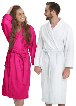 Banzaii Peignoir Adulte Éponge Super Absorbant, 100% Coton Haute Qualité Ultra Doux, Peignoir à Capuche Unisexe Homme et Femme