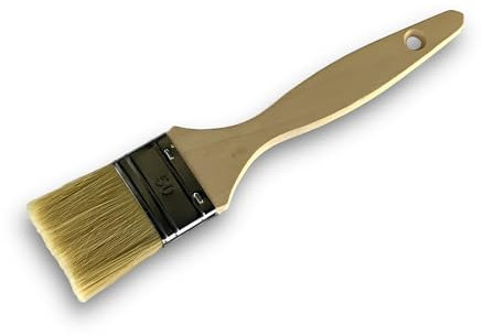 Lot de 6 pinceaux Queue de morue | Soie Blanche | Largeur 50 mm | Epaisseur Simple Tous Types de travaux | Peinture Huile Acrylique Colle lasure Teinture apprêt résine | Kibros 320_50x6