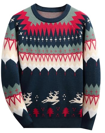BASADINA Boys Jumpers Kids Knitwear Christmas Sweatshirt Striped Sweater Long Sleeve Pullover Kids Warm Clothes for Autumn and Winter 4-14 Years