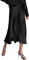 Zeagoo Damen Lange Rock Elegant Seiden Sommerrock A-Linie Casual Party Midirock Hohe Taille Retro Vintage Freizeitrock Schwarz S