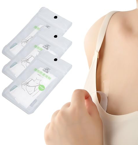 PHCOZY 108 PCS di Nastro Biadesivo per Tessuti a Doppia Faccia per Il Corpo, Abiti e Vestiti Fashion Tape Trasparente per la Moda con Strisce Lunghe e a Forma di ventaglio