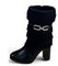 Pogolino Stivaletti da donna con tacco elegante con fibbia glitter stivali autunno inverno tacchi alti, 570 nero, 38 EU