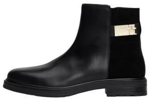 Tommy Hilfiger Damen Chelsea Boots aus Leder, Schwarz (Black), 39