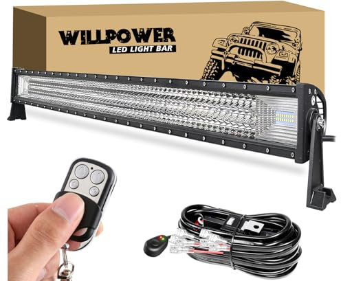 Willpower Led Arbeitsscheinwerfer Bar, 52 Zoll 675W Gewölbt Balken 12V Mit Kabelbaum Wasserdicht Lightbar Auto Lichtbalken Scheinwerfer für SUV Offroad ATV UTV 4x4