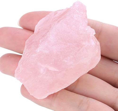GUJOXILA 1.8-2.2 Rose Quartz Raw Rough Healing Crystals Natural Stones Rocks Gemstones Protection Reiki Tumbling Cabbing Divination Meditation Fountain Stone 1pcs