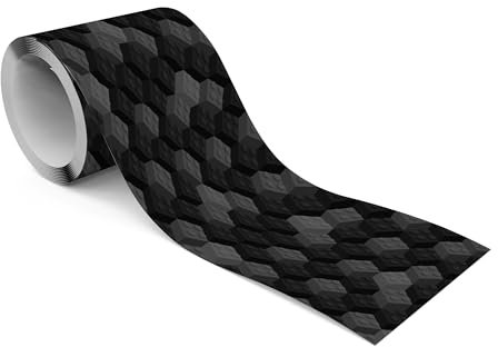 Muralo - Selbstklebende Bordüre - Tapetenbordüre Wandbördure - Dekorative Wandtatto für Wände, Möbel, Decken, Tapeten, Wandverkleidungen, Türen - Schwarze Bausteine - Br.10cm x Hö.300cm