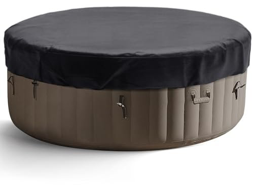 Runde Whirlpool-Abdeckung, 420D, wasserdichte Spa-Abdeckungen für Whirlpool, Outdoor, Terrasse, Whirlpool, Ersatzschutz, 210,8 cm D x 30,5 cm, Schwarz, 1 Stück
