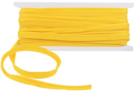 QUARKZMAN Baumwollpaspelband, 10m × 10mm breites Schrägband Nahtband Gurtband für DIY Handwerk Wimpelkette Schneidern Schürze Craft Nähen, Gelb