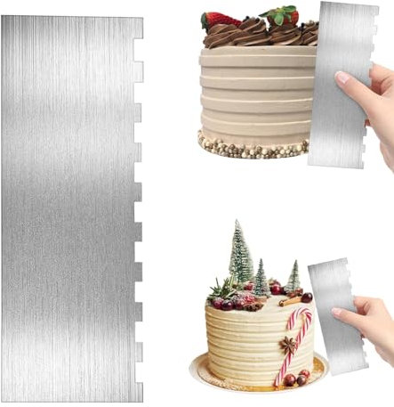 Tortenspachtel, Tortenschaber, Tortenspachtel zum Glätten, Edelstahl Tortenglätter, Torten Zubehör, Küchenschaber, Tortenschaber Backen Werkzeuge für DIY Zuckerguss Buttercreme Mousse