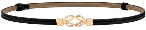 VONMELLI Cintura Donna in Pelle Pu Moda Regolabile Cintura Sottile per Abiti Cinture Donna Eleganti con Oro Cintura Vita Alta Donna Cintura Gioiello Donna per Vestito Pantaloni Jeans