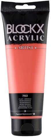 Blockx 61763BXC Acrylique Fine transparentee et Satinée - Fluo - Orange Pigment fluorescent - 250ml