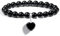 AWARDSEN Obsidian Armband Edelstein Schwarz Herz Heilsteine Armband Damen, Schwarz Kristall 8mm Edelstein Schmuck Geschenk für Frauen
