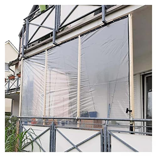 MYJIO Tende Esterno Antivento Impermeabile Telo PVC Trasparente con Isolamento Antiruggine dei Gommini,per Pergola, Terrazza, Tenda Laterale(1mx1m)
