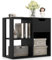 CASART Wooden End Tables, 3 Tiers Sofa Side Table with Drawer & Open Storage Units, Narrow Accent Nightstand for Living Room Bedroom Office (Black)