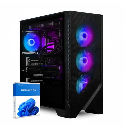 dcl24 Gaming PC AMD Ryzen 7 9800X3D, RTX5090 32GB - 2000GB SSD, 64GB DDR5, Gamer Rechner mit 8x5.0 GHz, PC für Zocker mit WLAN, Computer Tower mit Windows 11 Pro [20120]