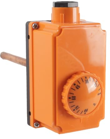 Hoite Immersion Thermostat, G1/2 Male Thread Hot Water Pipe Thermostat Temperature Controller 0-90°C High Temperature Start, for Monitoring Heating