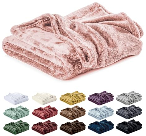 Lavea® Kuscheldecke 130x150 cm - Zartrosa | Mikrofaser – Flauschige Fleecedecke für Sofa und Bett, weiche Decke, pflegeleicht, Sofadecke, Tagesdecke oder Wolldecke