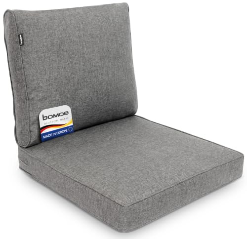 bomoe 2er Set Loungekissen Sitzkissen und Rückenkissen Outdoor Bezug