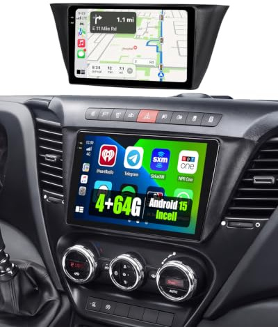 4+64G Autoradio für Iveco Daily VI 2014-2021 mit CarPlay Android Auto | 9 Incell Android 15 Radio mit FM RDS EQ Bluetooth Navi GPS Videoausgang Split-Screen SWC USB WIFI Kamera Mikrofon