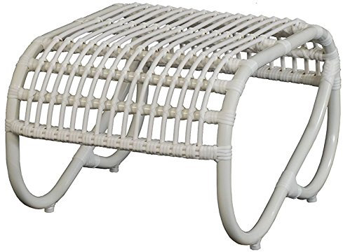 korb.outlet Moderner OUDTOOR Fusshocker Holiday im Retro-Design/Garten-Hocker aus stabilem Aluminium in Trendfarbe (Weiss)