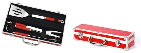 LE MARQUIER - Mallette 3 Ustensiles Rouge (Pince, Spatule Et Fourchette)