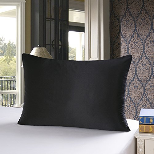 Townssilk 19 Momme 100% Seide Kissenbezug 1 Stück 50x90cm Schwarz