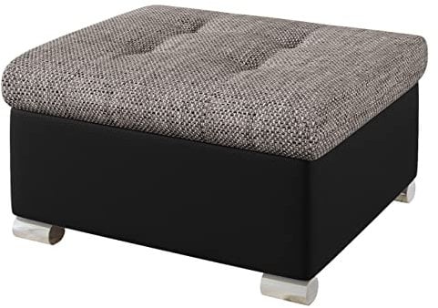 Mirjan24 Polsterhocker Niko klein Sitzbank Sitzhocker Fußbank Pouf Hocker Farbauswahl (Soft 011 + Lawa 05)