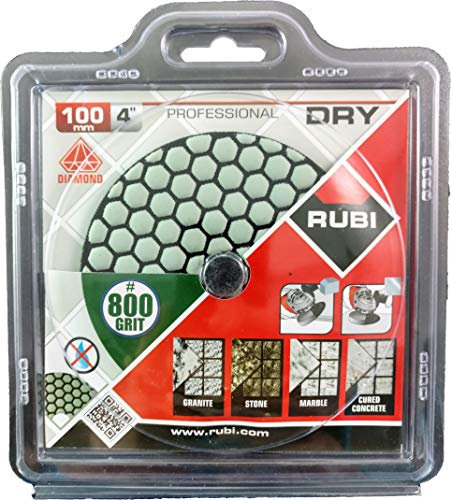 Rubi Diamant Schleifpad zur Trockenpolitur | Ø 100 mm Klettaufnahme | M14 | verschiedene Körnungen (Körnung 800)