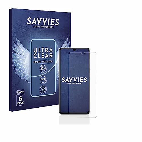 Savvies 6 Stück Schutzfolie für Samsung Galaxy A41 Displayschutz-Folie Ultra-Transparent