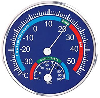 mumbi Thermo-Hygrometer Temperatur und Luftfeuchtigkeit Anzeige zur Raumklimakontrolle in Blau