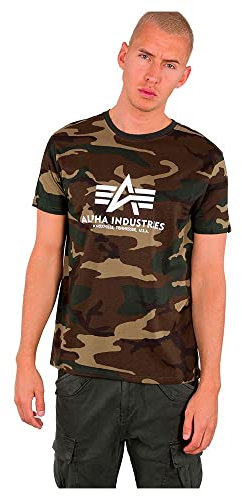 Alpha Industries Herren Basic T-Shirt, Wdl Camo 65, XS