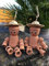 hdg Lot de 2 pots de fleurs en terre cuite pour homme style Bill & Ben (petite taille)) Décoration de jardin