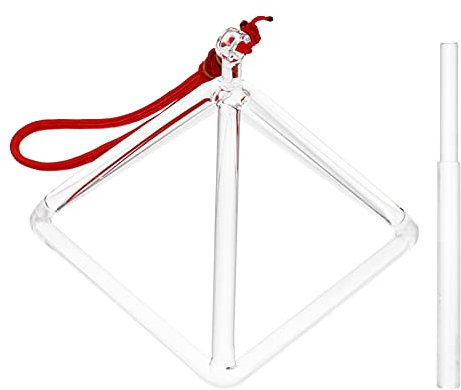 MILISTEN 1 juego de cuenco de yoga con forma de pirámide de cristal, de cuarzo, curativo, de percusión, instrumento musical, con golpeador de cristal para meditación y sanación como se muestra en la