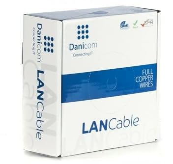 Danicom CAT5E FTP 100m - flexibel - PVC (Fca) | POE, Ethernet, LAN, Patchkabel, Datenkabel, RJ45 - für Serverschränke, Switches, Router, Modems!