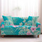 Highdi Blumen Sofabezug Sofaüberwürfe für 1/2/3/4 Sitzer, Armlehnen Sofa Cover Elastisch Spandex Stretch Antirutsch Sofa Cover Sofahusse Couchbezug Möbelschutz (Türkis,2 Sitzer)